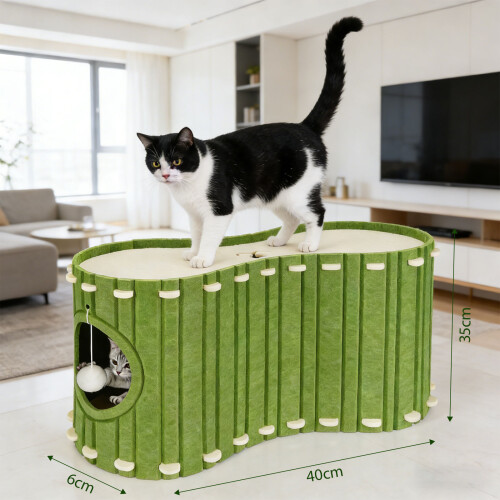 Detachable Perceived Puss House Scratching Pad And-Green 2