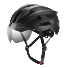 Aerodynamic Bike Helmet Integrated Eyewear Plastic-Black