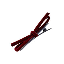 Korean Styles Fabric Hair Clip Bowknot Design Nonslip Side-Red