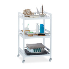 Carrello di servizio in bambù bianco