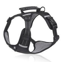 (XL, Black) Atmungsaktives Hundegeschirr Reflektierende Welpensicherheitsweste Mit Kontrollgriff