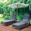 3-piece rattan sun lounger set in grey 3