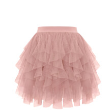 Women Evening Party Tulle Skirt Tutus Layered Mesh-redden S