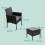 3-Piece Rattan Garden Set with Cushions and Table 4
