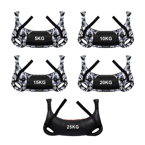 Zwarte trainingstas, 25 kg, gewichthefuitrusting 1