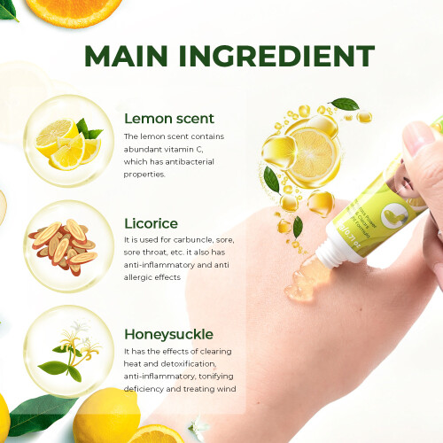 Gel de limão para pele, bálsamo para cuidados com acne 2