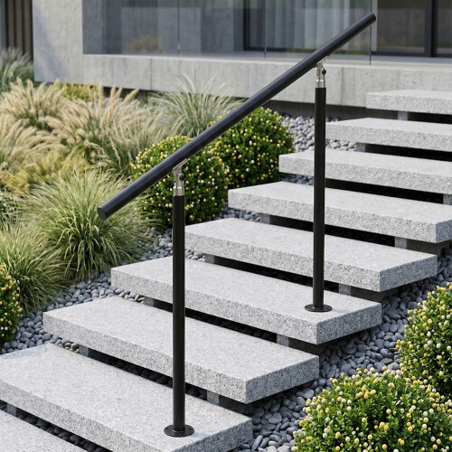 Living And Home ﻿ 3-4 Steps Outdoor Adjustable Stair Handrail Railing