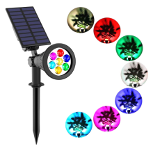 7LED Solar Post Light Solar Lamp Garden Lamp Outdoor Ornament Lawn RGB Waterproof