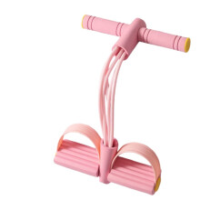 6-Rohr-Fußpedal Widerstandsband - Bauchmuskel- und Core-Training, Yoga & Home Gym Fitness Pink