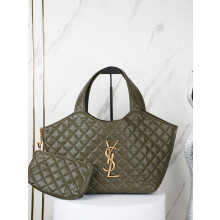 YSL Icare Medium Quilted Lambskin Tote