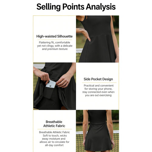 Lightweight Polyester Athletic Skirt Pair With-Black XXL 1