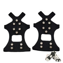 Ice Cleats With 10 Steel Spikes Elastic Traction Aid For-XL