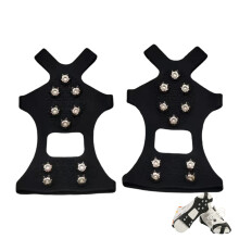 Ice Cleats With 10 Steel Spikes Elastic Traction Aid For-L