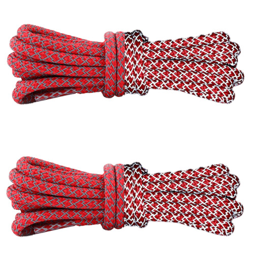 Lacets de chaussures ronds réfléchissants, baskets-Rouge