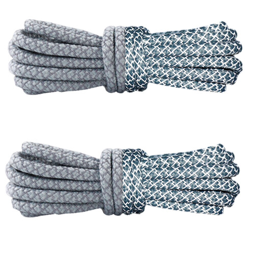 Lacet rond tissé en Polyester de 120cm de Long, pour-gris clair