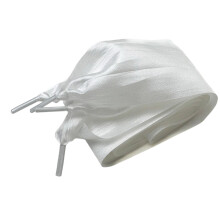 Multipurpose Wide Satins Shoelaces Pleated Crinkled Shoe-White