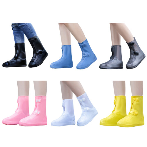 Couvre-chaussures de pluie pliables, semelles-Blanc XL 2