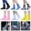 Couvre-chaussures de pluie pliables, semelles-Blanc XL 4