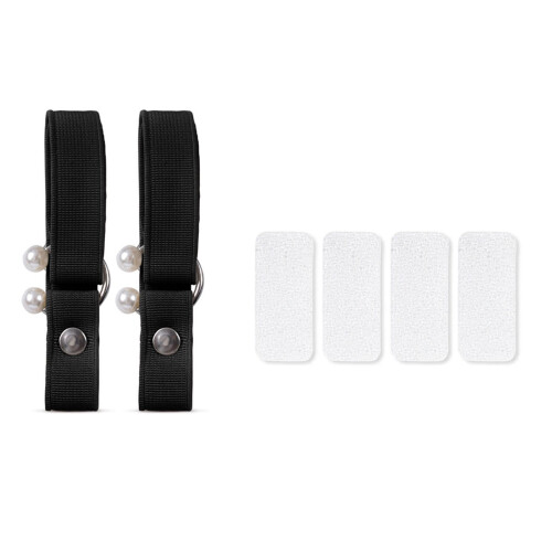 2Pcs  Slip Resistant U Shaped Pearls Elastic Band High-Black