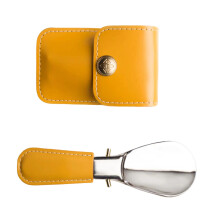 Corne à chaussures en métal Portable avec poignée en cuir-Jaune