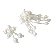 2Pcs Pearls Embellished Shoe Charm Pearls-Large Pearl Long Tas