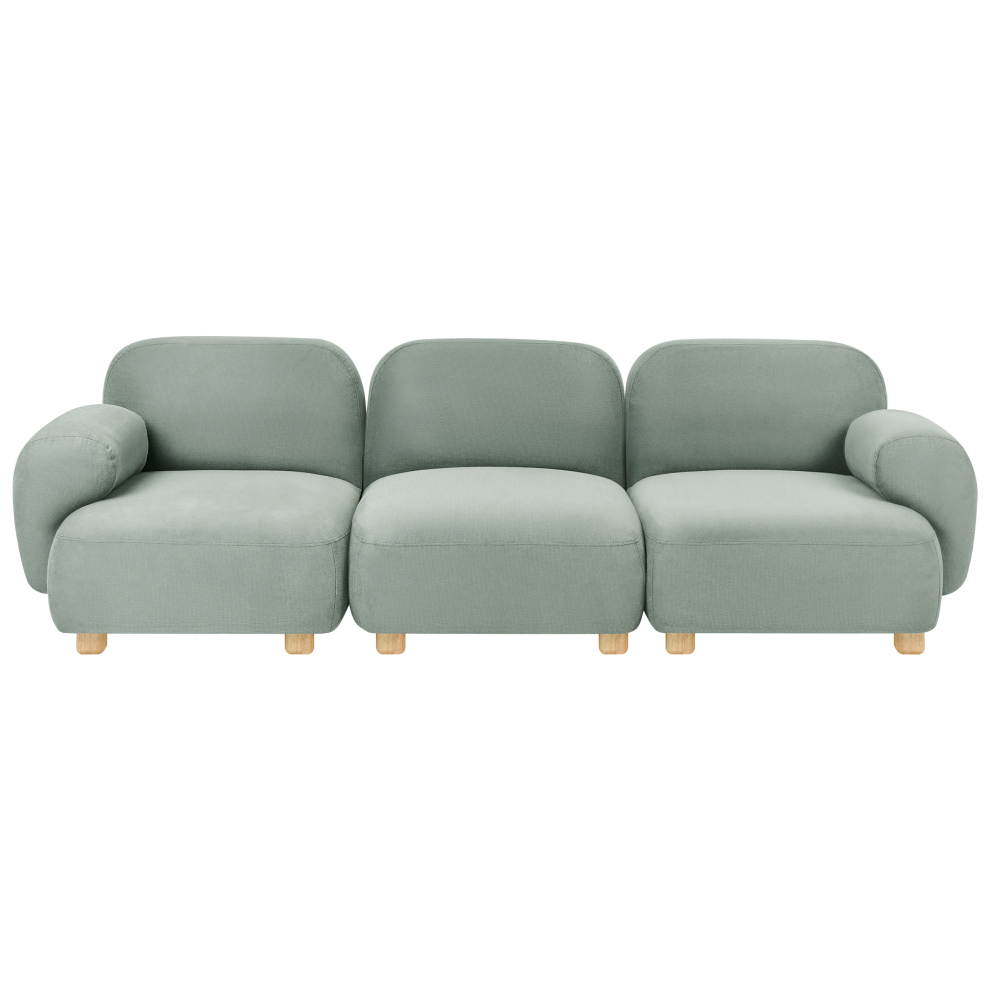 Beliani Modular Sofa 3 Seater Amli Fabric Light Green