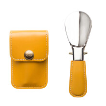 Folding Shoehorn Stainless Steel Shoe Horn with PU-Yellow