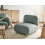 Beliani 1-Seat Section AMLI Fabric Light Green 2