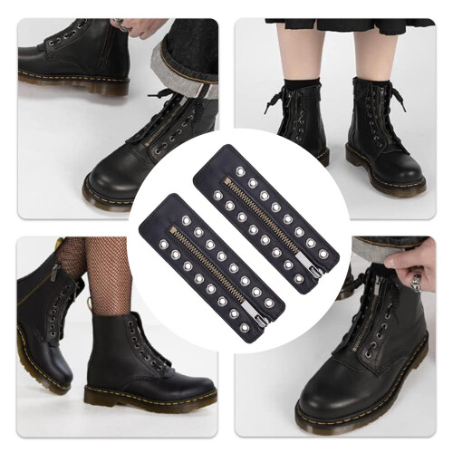 Waterproof PU Leather Shoelace Zippered Closure-brown 2