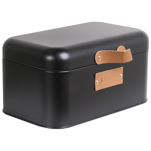 Beliani 4 Piece Bread Bin and Canister Set REVERIE Iron Black 1