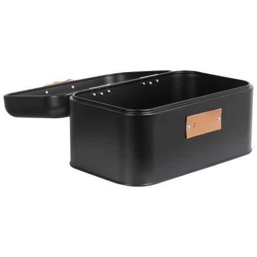 Beliani 4 Piece Bread Bin and Canister Set REVERIE Iron Black 2