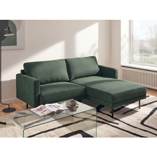 Beliani Corner Sofa 2 Seater BREDA Fabric Dark Green Left Hand 1