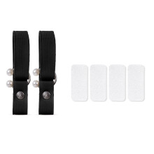 2 Stuks Parels Verfraaid Elastische Bandjes Voor Hoge Hak-Zwart