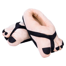Soft Unisex Big Toe Slippers Funny Cartoon Fuzzy-enlarge black
