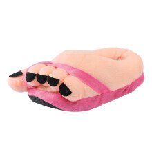 Novelty Big Toe Cartoon Fuzzy Slippers, None Slip-hot pink