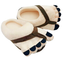 Friendly Adult Plush Animal Big Toe Slippers-enlarge brown