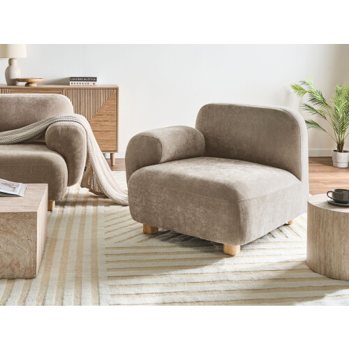 Beliani AMLI Corner Seat Right Hand Beige Fabric 2