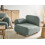Beliani AMLI Corner Seat Right Hand Light Green Fabric 2