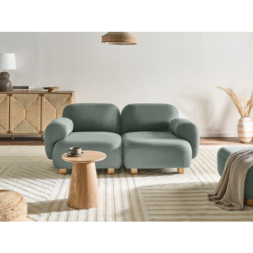 Beliani Modular Sofa 2 Seater AMLI Fabric Light Green 1