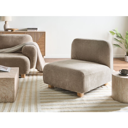 Beliani 1-Seat Section AMLI Fabric Beige 1