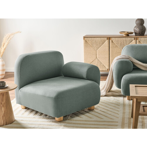 Beliani AMLI Corner Seat Left Hand Light Green Fabric 1