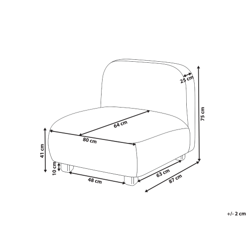 Beliani 1-Seat Section AMLI Fabric Beige 2