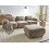 Beliani Modular Sofa 3 Seater AMLI Beige Fabric with Ottoman 2