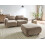 Beliani Modular Sofa 2 Seater AMLI Beige Fabric with Ottoman 2