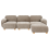 Beliani Modular Sofa 3 Seater AMLI Beige Fabric with Ottoman 4