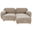 Beliani Modular Sofa 2 Seater AMLI Beige Fabric with Ottoman 4