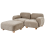 Beliani Modular Sofa 2 Seater AMLI Beige Fabric with Ottoman 5