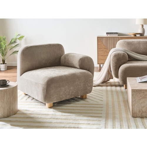 Beliani Corner Seat AMLI Fabric Beige Left Hand 1
