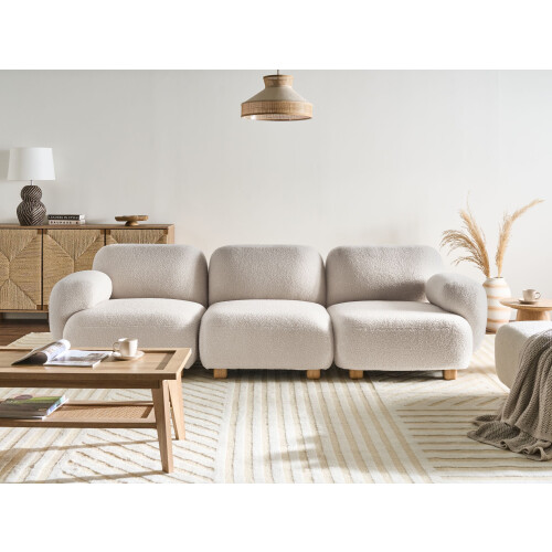 Beliani Modular Sofa 3 Seater AMLI Boucle Off-White 1