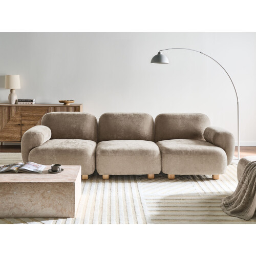 Beliani Modular Sofa 3 Seater AMLI Fabric Beige 1